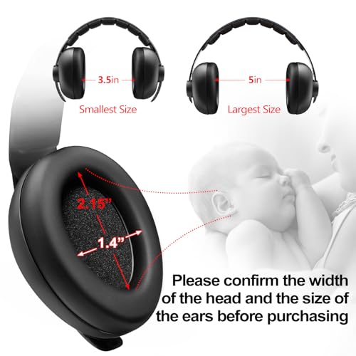 BBTKCARE Baby Headphones Noise Cancelling Headphones for Babies for 3 Months to 3 Years (Black) - color: Black