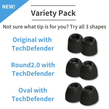 Comply SmartCore Memory Foam Replacement IEM Ear Tips, Black Medium - size: Medium, style: Variety Pack
