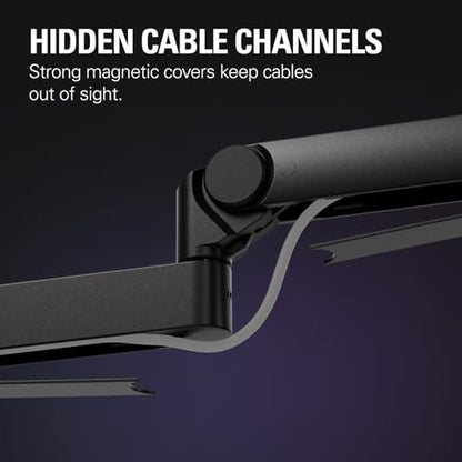Elgato Wave Mic Arm Pro, Gas Spring Microphone Arm | Supports up to 3kg, Silent gas-spring adjustment, Hidden cable channels, Padded clamp, Compatible with most mic brands - color: Black