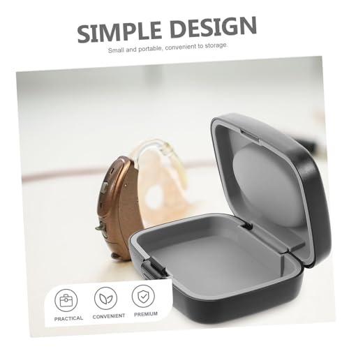 Hearing Aid Storage Box with Hard Shell, Push Button Closure