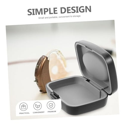 Hearing Aid Storage Box with Hard Shell, Push Button Closure