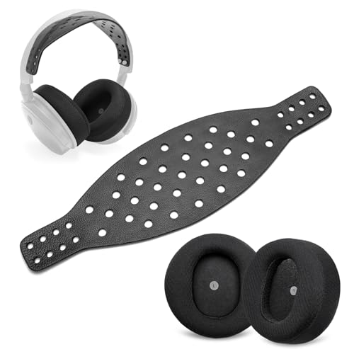 Maxwell Ear Pads + Wide Lambskin Headband Strap Compatible with Maxwell Wireless Gaming Headset, Premium Double-Sided Leather Handcrafted, Durable, Comfortable & Cooler