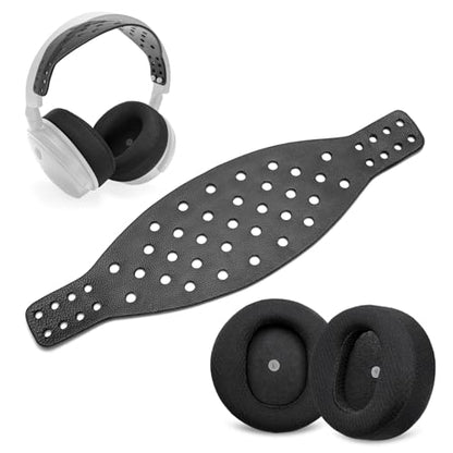 Maxwell Ear Pads + Wide Lambskin Headband Strap Compatible with Maxwell Wireless Gaming Headset, Premium Double-Sided Leather Handcrafted, Durable, Comfortable & Cooler