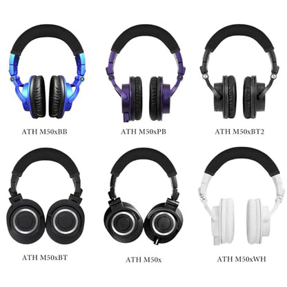 Geekria Flex Fabric Headband Pad Compatible with ATH M50x, M50xBT, M50xBT2, M50x ENSO, M50xPB, M50xWH, M50xBB, M50XSTS-USBMIKU Headphones, Replacement Band Repair Part (Black) - color: Black