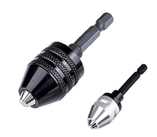 aiyun Mini Drill Chuck Adapter Impact Driver Keyless (0.6-8mm,0.3-3.6mm) - size: 0.6-8mm x 1, 0.3-3.6mm x 1