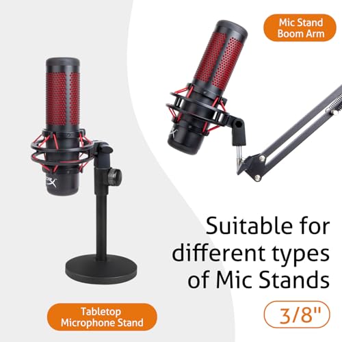 SUNMON Microphone Mount Adapter for HyperX QuadCast, Replacement for HyperX QuadCast Mount Adapter, Mic Stand Adapter for 3/8" Boom Arm - color: QuadCast Boom Arm Adapter