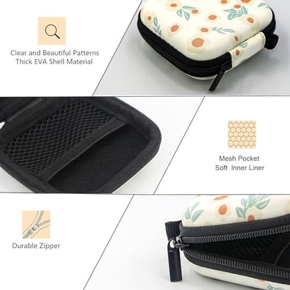 Earbud Case,Headphone Organizer Earbud Storage Bag, Hard EVA Shockproof Cover Carrying Case with Carabiner Clip Compatible with AirPods 5 4 AirPods Pro 2nd /3/2 Bose Galaxy (Small Flower) - color: Small Flower