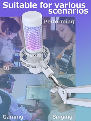 Mic Stand Adapter for 3/8" HyperX QuadCast Boom Armr(white) - color: QuadCast dapter (white)
