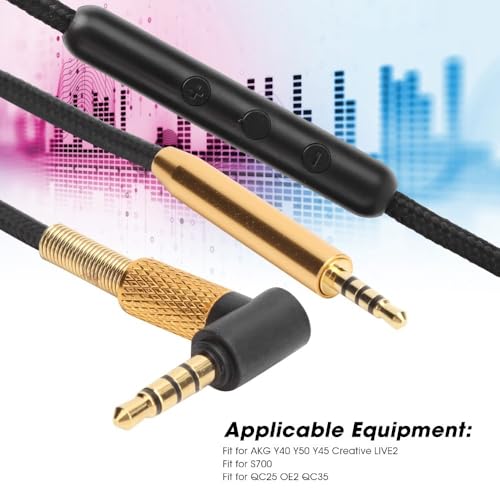 OFC Copper 2.5mm to 3.5mm Audio Cable Core Aux Cord for Headphones Plug and Play Stereo Jack Cable Compatible for AKG Y40 Y50 Y45(with Mic) - style: With Mic