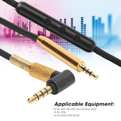 OFC Copper 2.5mm to 3.5mm Audio Cable Core Aux Cord for Headphones Plug and Play Stereo Jack Cable Compatible for AKG Y40 Y50 Y45(with Mic) - style: With Mic