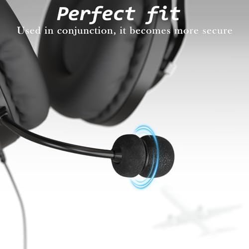 for Bose A20 Mic Cover, Aviation Headset Replacement Windscreen for Bose A30 A20 Microphone Spongue Pop Filter, 3 PCS Black Foam Cover WindScreen