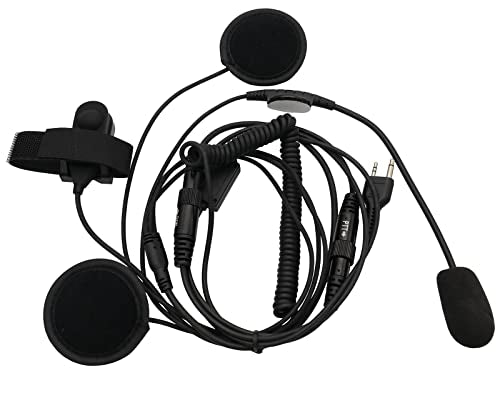 Half/Open Face Helmet Motorcycle Earphone Headphone with Microphone for Midland/Alan Midland/Alan GMRS/FRS GXT/LXT GXT1000VP4 LXT500VP3 GXT1050VP4 2 Two Way Radios 2-pin Jack