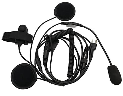 Half/Open Face Helmet Motorcycle Earphone Headphone with Microphone for Midland/Alan Midland/Alan GMRS/FRS GXT/LXT GXT1000VP4 LXT500VP3 GXT1050VP4 2 Two Way Radios 2-pin Jack
