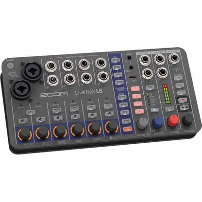 Zoom LiveTrak L6 Digital Mixer/Recorder Battery Powered Bundle with Polsen HPC-A30 Closed-Back Studio Monitor Headphones, XLR- XLR Cable, Varta High-Energy 1.5V AA LR6 Alkaline Battery (4-Pack)