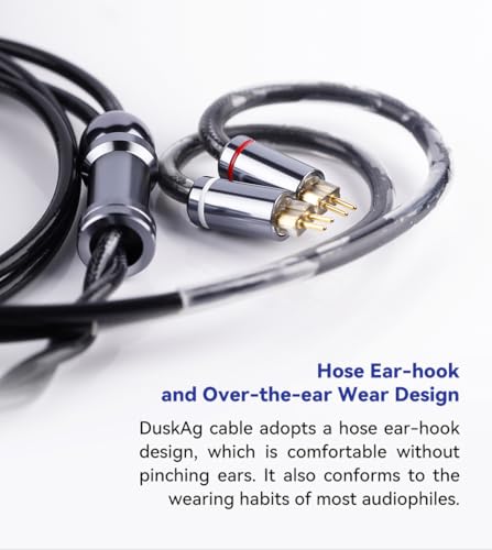 NICEHCK DuskAg 5N Pure Silver IEM Cable QDC Connector 3.5mm Single Ended | 5N pure silver & OCC shielding boosts mid-high density, 1.2m cord, QDC pin, 3.5mm plug for QDC IEM audiophiles - size: 3.5mm With QDC