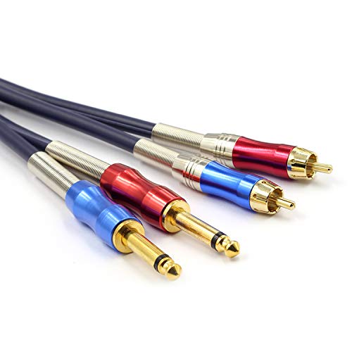 Dual 1/4 inch TS to Dual RCA Stereo Audio Interconnect Cable Patch Cable Cords -6.6 ft - size: 6.6 feet