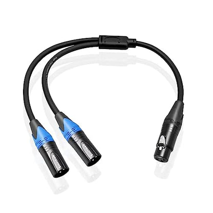 Smithok XLR Splitter Cable,Female to Dual Male Y Cable (XLR Splitter 1 Female to 2 Male),Balanced Microphone Splitter Cord Audio Adaptor - 1.6ft /0.5m - size: 1pack*1.6ft