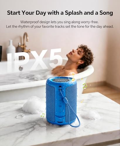 Portable Bluetooth Speaker Beach Essentials: Powerful Crystal Clear Sound/Dynamic Light/IPX5 Waterproof/All Day Playtime/Wireless BT 5.3/TWS Paring, Dad Gifts, Outdoor|Travel|Camping|Pool Accessories | Powerful HD Sound,Dynamic Light,All Day Playtime,Wire