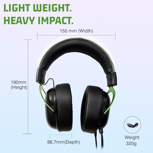 Wired Gaming Headset, RGB Lighting Over Ear Headphones with 7.1 Virtual Surround Sound, Noise Canceling Mic for PC PS5 PS4, Memory Foam Ear Pads, USB Sound Card A/C