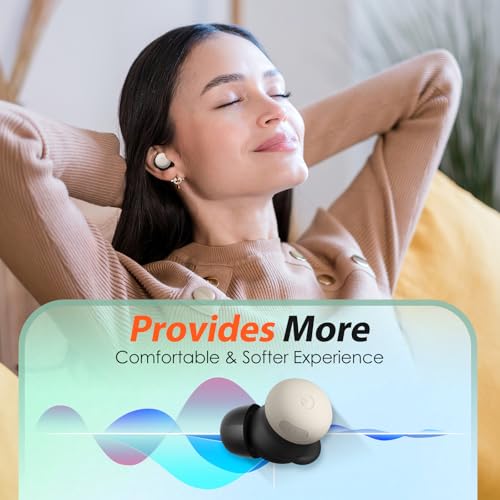 Memory Foam Tips for New Google Pixel Buds Pro 2 / Pixel Buds 2a, No Silicone Eartips Pain, Anti-Slip Replacement Ear Tips, Fit in the Charging Case, Reducing Noise Earbuds, 3 Pairs (S/M/L, Black)