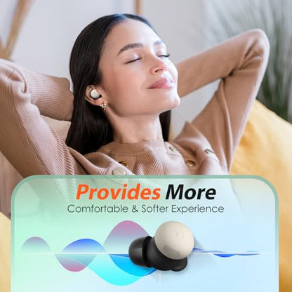 Memory Foam Tips for New Google Pixel Buds Pro 2 / Pixel Buds 2a, No Silicone Eartips Pain, Anti-Slip Replacement Ear Tips, Fit in the Charging Case, Reducing Noise Earbuds, 3 Pairs (S/M/L, Black)