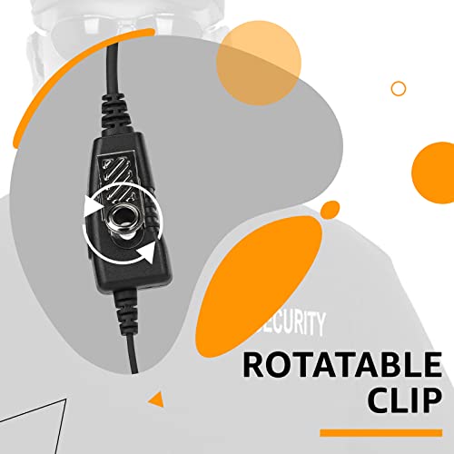 Retevis Swivel Walkie Talkie Earpiece with Mic, for RT22/RT68/RT21/H777 | Coil Tube, C-Shape Earhook, Compatible with Baofeng, Kenwood, Pxton 2 Way Radio, Two Way Radio Earpiece(1 Pack)