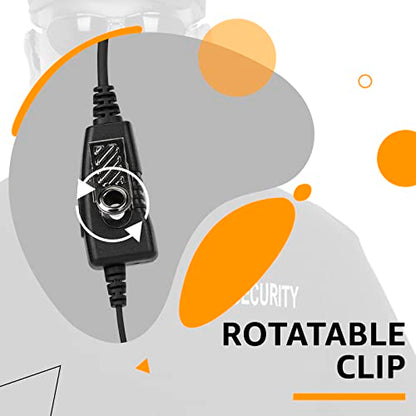 Retevis Swivel Walkie Talkie Earpiece with Mic, for RT22/RT68/RT21/H777 | Coil Tube, C-Shape Earhook, Compatible with Baofeng, Kenwood, Pxton 2 Way Radio, Two Way Radio Earpiece(1 Pack)