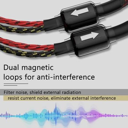 Tertullus 1 Pair HiFi OFC Braid Speaker Cable with Banana Plug to Spade Plugs,Total 4 Banana Plug to 4 Spade Plug for Speaker Amplifier Home Theater Concerts,ktv (2m/6.56ft) - size: 2m/6.56ft