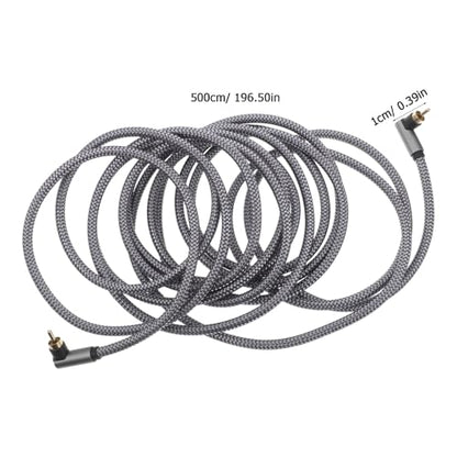 5m Coaxial Digital Audio Cable with Braided Shielding and Connectors for Home Theater and Television Accessories