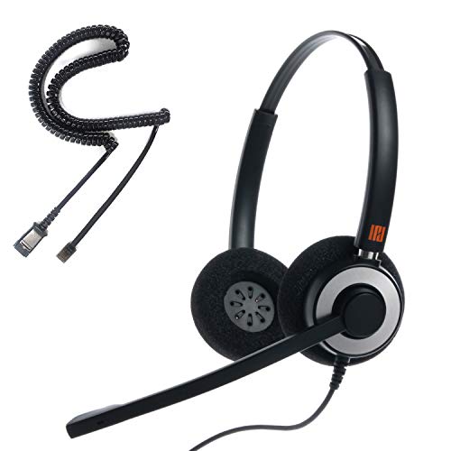 IPD IPH-165 Phone Headset with Noise Cancelling Microhone for Office and Call Center- Comapatible with Polycom VVX,Aastra,Avaya Digital, Nortel, Samsung,Mitel landline Phones | Office and Call Center, Compatible with Polycom VVX, Aastra, Avaya Digital, No