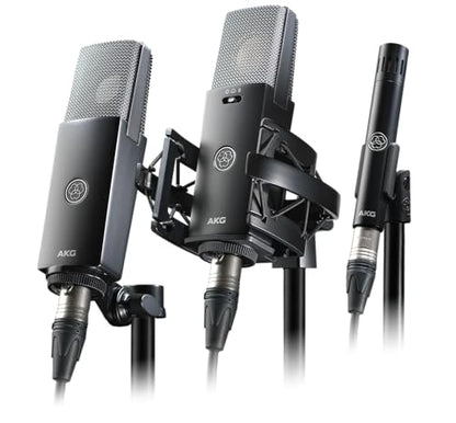 AKG C104 Professional Large Diaphragm Cardioid Condenser Microphone – XLR Studio Mic for Podcasting, Streaming, Broadcasting & Music Recording, Low Noise, High SPL, Sustainable Design - style: C104
