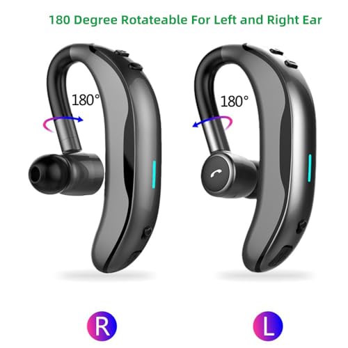 AYI Bluetooth Earpiece Headphone Dual Noise Cancelling Mic Painless Open-Ear Handsfree Headset Sound Left/Right Changeable Earhook Earphones for Driving/Business/Gym-Single Ear Headset F600 Black - color: Single Ear Headset F600 Black
