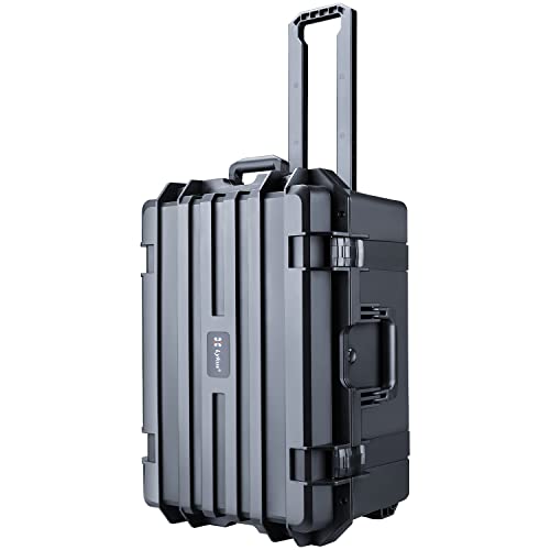 Lykus HC-6030 Large Waterproof Hard Case with Wheels and Customizable Foam, Interior Size 23.5x16.8x10.7 inch, Suitable for large electronic equipment and more | IP67 Waterproof, Pluckable Foam, Suitable for Cameras, Lenses, Electronic Equipment and More
