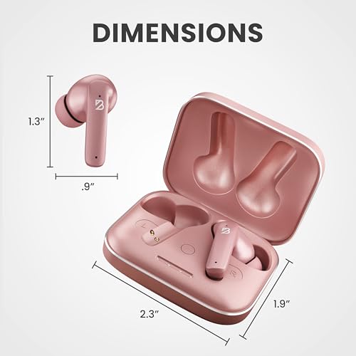 Back Bay Audio iPhone + Android Wireless Earbuds Bluetooth, Sweatproof | Ultra-Sleek Small Sports Earphones with Wireless Mic, Wireless Air Buds For iPhone iOS, Bluetooth Ear Buds Earphones - color: Rose Gold