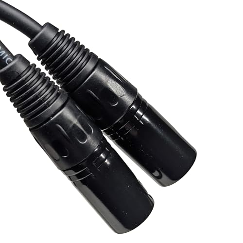 Right Angle Female XLR to Straight Male XLR Plug Cable, 3-Pin to 3-Pin, 2 Pack, 1Ft - size: Right Angle Female 1-Feet