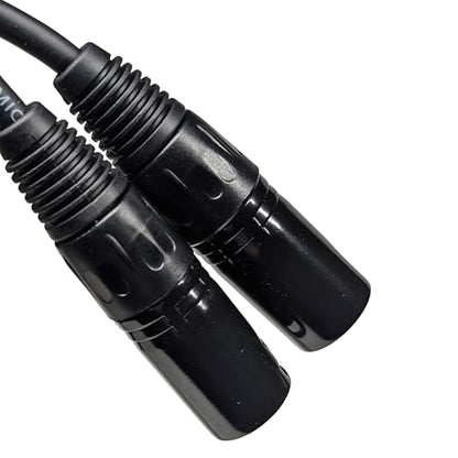 Right Angle Female XLR to Straight Male XLR Plug Cable, 3-Pin to 3-Pin, 2 Pack, 1Ft - size: Right Angle Female 1-Feet