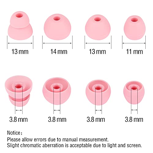 4 Pairs Silicone Earbud Tips Replacement Earbuds Cap Eartips Tips Compatible with Powerbeats Pro Beats Wireless Earphone Headphones,（Pink） - color: Pink