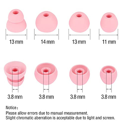 4 Pairs Silicone Earbud Tips Replacement Earbuds Cap Eartips Tips Compatible with Powerbeats Pro Beats Wireless Earphone Headphones,（Pink） - color: Pink