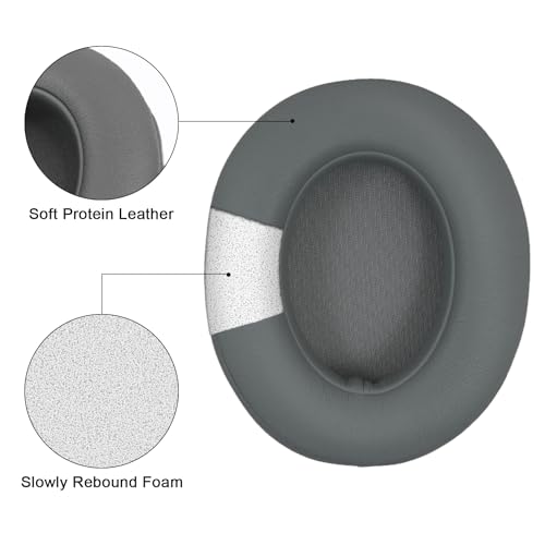 Replacement Ear Pads Cushions Compatible with Beats Studio 3.0/2.0, Headphone Ear Covers with High Density Memory Foam, Soft Leather, Adaptive Beats Noise Cancelling Headphones Replacement Earpads - color: Grey