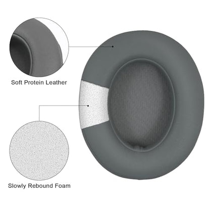 Replacement Ear Pads Cushions Compatible with Beats Studio 3.0/2.0, Headphone Ear Covers with High Density Memory Foam, Soft Leather, Adaptive Beats Noise Cancelling Headphones Replacement Earpads - color: Grey