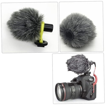 Vaguelly Windscreen Microphone Cover Windproof Furry Protector for Camera Microphones Reduces Wind Noise Easy to Use
