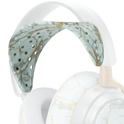 WC HeadbandZ Arctis Nova V2 - Upgraded Wide Silicone Headband Compatible with Arctis Nova Headsets by Wicked Cushions | Wider Weight-Distributing Design, Softer Flexible Silicone | Sage Gold Marble - color: Sage Gold Marble