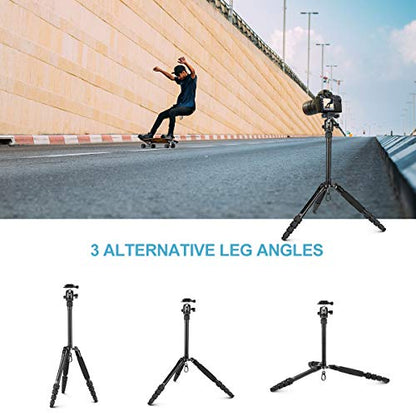 SIRUI Traveler 5AX 52″Aluminum Camera Tripod, 360° Panorama B-00K Ball Head and Arca Swiss Quick Release Plate, Folded Height 12.4", Load up to 6kg/13.2lbs - style: Traveler 5AX