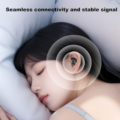 Earbuds, Small Sleeping Earbuds Wirelesss Bluetooth5.3, Mini Sleep Ear Buds for Side Sleepers with LED Battery Display & Built in Mic, for iOS for Android, for Driving,