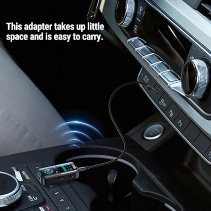 Cuifati Bluetooth 5.4 Transmitter Receiver, Low Latency for Car Airplane Travel, with Enhanced Microphone CVC8.0, 10Hrs Working Time
