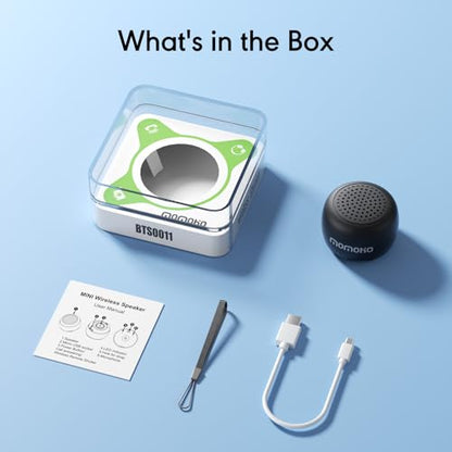 Mini Bluetooth Speaker, Tiny Gifts with TWS Pairing, Small Bluetooth Speaker for Outdoor and Indoor, Built-in Mic(Black) - color: Black, style: mini