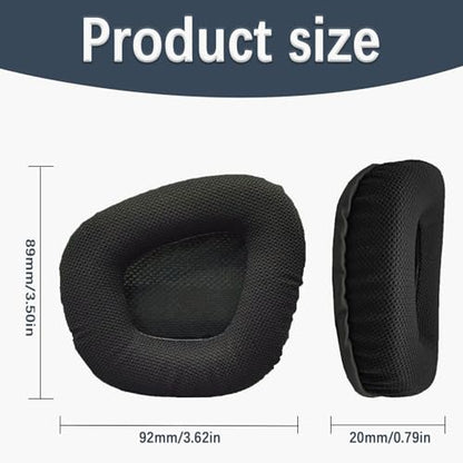 Replacement Ear Pads for Corsair Void & Corsair Void PRO RGB Wired/Wireless Gaming Headsets, Ear Cushion Pads Cover, Black Mesh Fabric, Memory Foam-Black
