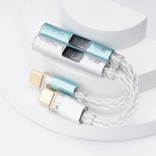 NICEHCK NK1 MAX Silver CX31993 Dual Chip USB C to 3.5 HiFi DAC Amp Cable - color: Pale Silver