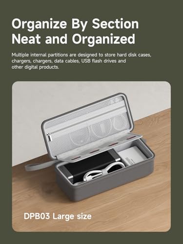 Hagibis Electronics Organizer Travel Case Cable Organizer Bag Pouch Portable Waterproof Carry Case for Cable, Charger,Power Bank, SD Card, Mouse, USB Flash Disk (DPB03 Grey)