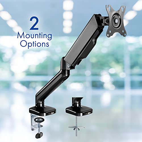 Spring LCD Monitor Arm with USB and Multimedia Ports for: Sceptre Curved 24" 75Hz Professional LED Monitor 1080p 98% sRGB HDMI VGA Build-in Speakers, Machine Black 2021 - style: Single Arm